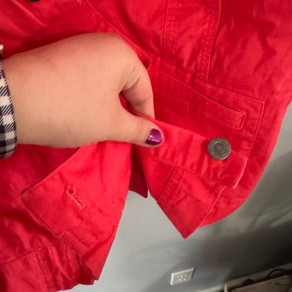 CJ Banks Button Down Top / Lightweight Blazer Plus Size 2X Bright Coral Pink - Picture 4 of 7
